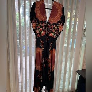 Maxi dress floral warm tones